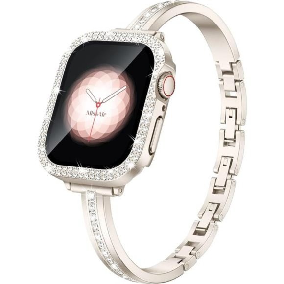 NEW Slim Bling Diamond Apple Watch Band with Case